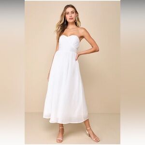 NWT Lulu's midi white dress XL